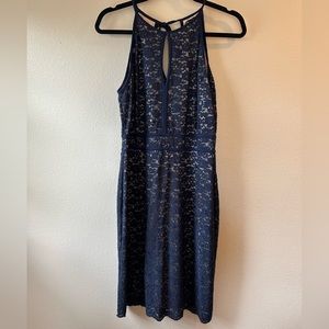 Sparkle, Navy with Nude Undertone Cocktail Dress